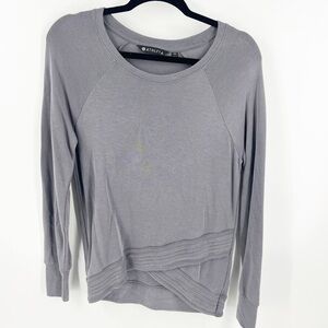 ✅ Athleta Serenity Womens Size X-SMALL Dark Gray Criss Cross Pullover Sweatshirt